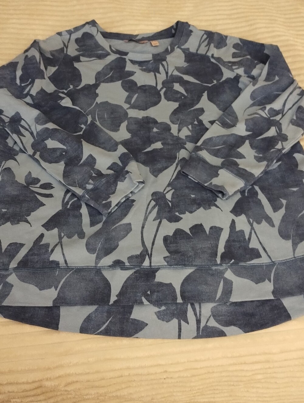 Blue Floral Print Women's Sweatshirt